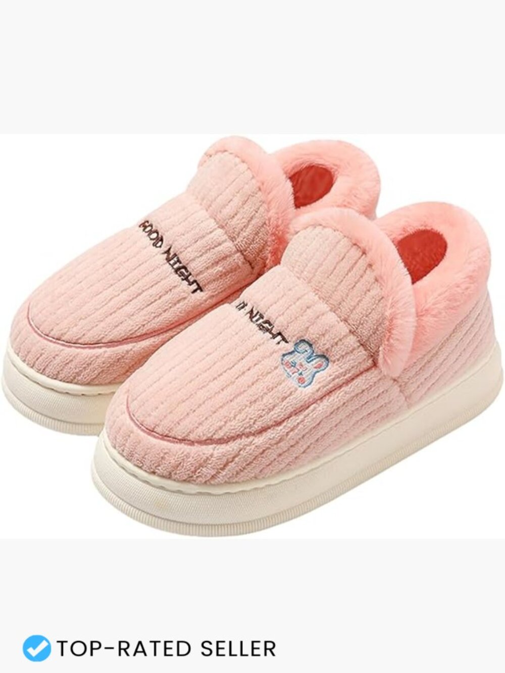 Warm Winter Slippers Plush Lined Anti Slip Indoor Outdoor Cozy Booties